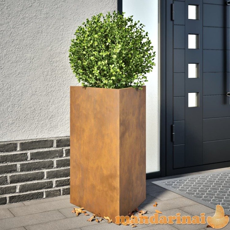 Sodo loveliai, 2vnt., 50x43x75cm, corten plienas, trikampiai