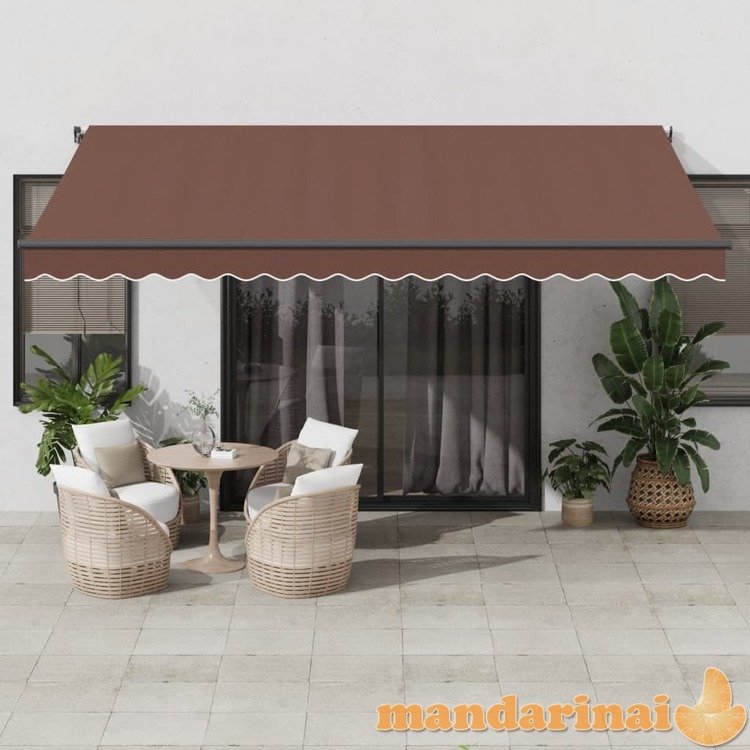 Automatinė ištraukiama markizė su led, ruda, 450x300cm