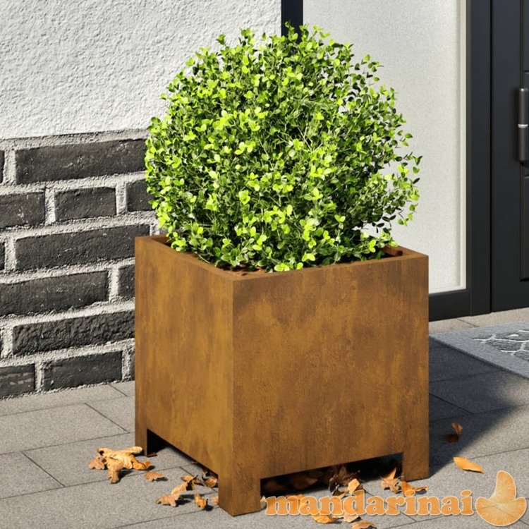 Sodo loveliai, 2vnt., 30x30x30cm, corten plienas