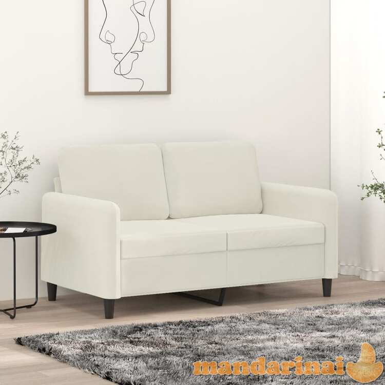 Dvivietė sofa, kreminės spalvos, 120cm, aksomas