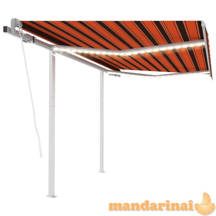 Markizė su led/vėjo jutikliu, oranžinė/ruda, 3,5x2,5m