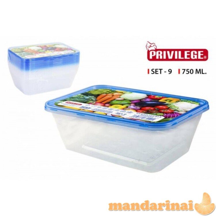 Indeliai maisto laikymui 750ml 9vnt Privilege 3040