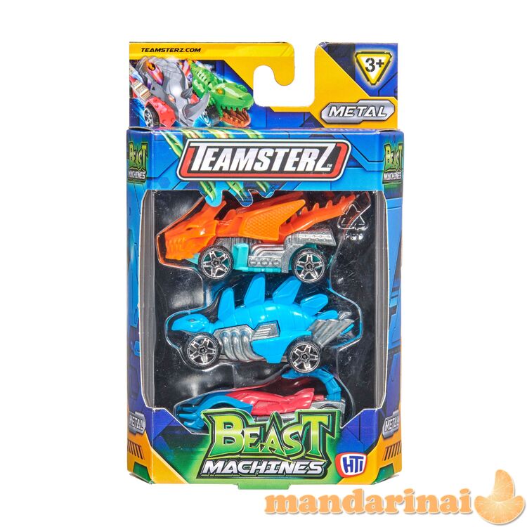 TEAMSTERZ Automobiliai „Beast Machine“, 3vnt, 7,5 cm