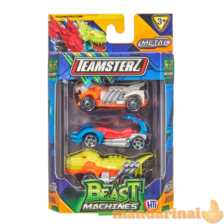 TEAMSTERZ Automobiliai „Beast Machine“, 3vnt, 7,5 cm