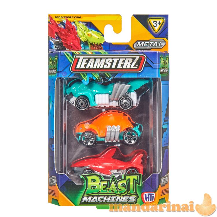 TEAMSTERZ Automobiliai „Beast Machine“, 3vnt, 7,5 cm