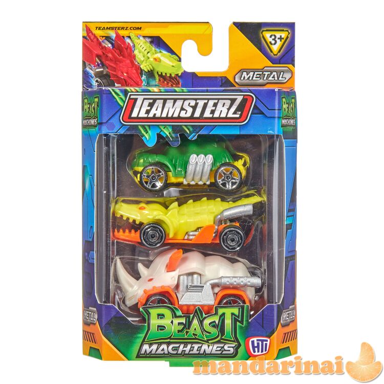 TEAMSTERZ Automobiliai „Beast Machine“, 3vnt, 7,5 cm