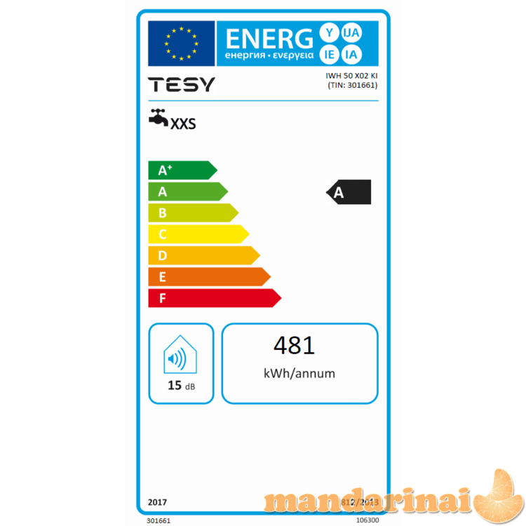 Momentinis elektrinis vandens šildytuvas TESY 5kW KI (virtuvei)