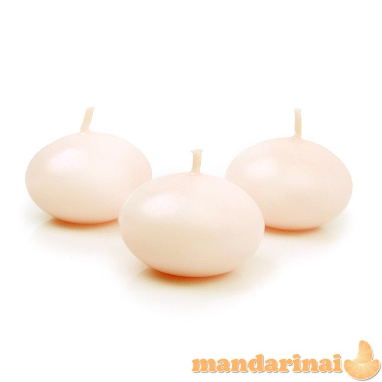 Floating candle disc, matt, cream, 4cm (1 pkt / 50 pc.)