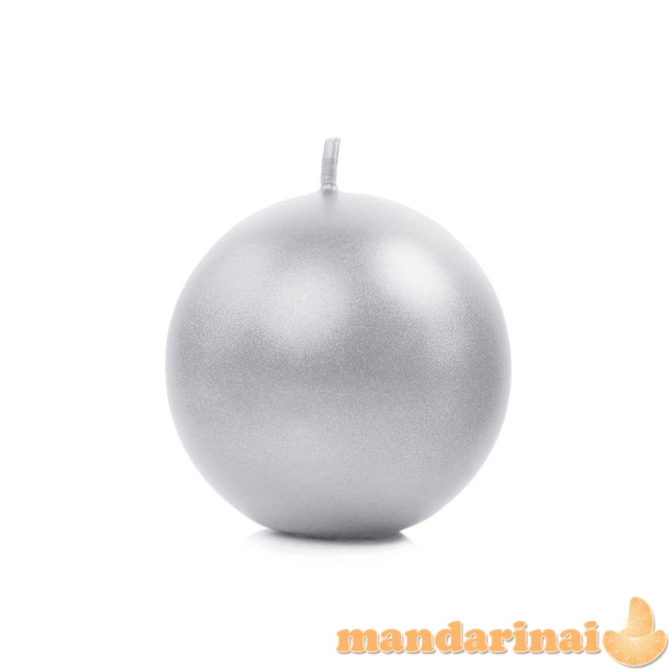 Candle Sphere, metallic, silver, 6cm (1 pkt / 10 pc.)