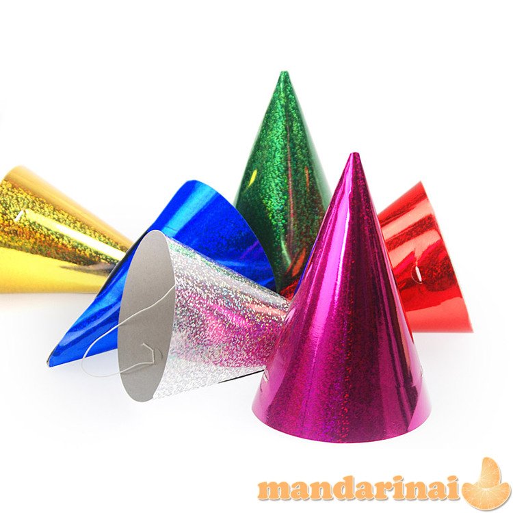 Holographic party hats, mix, 16cm (1 pkt / 120 pc.)