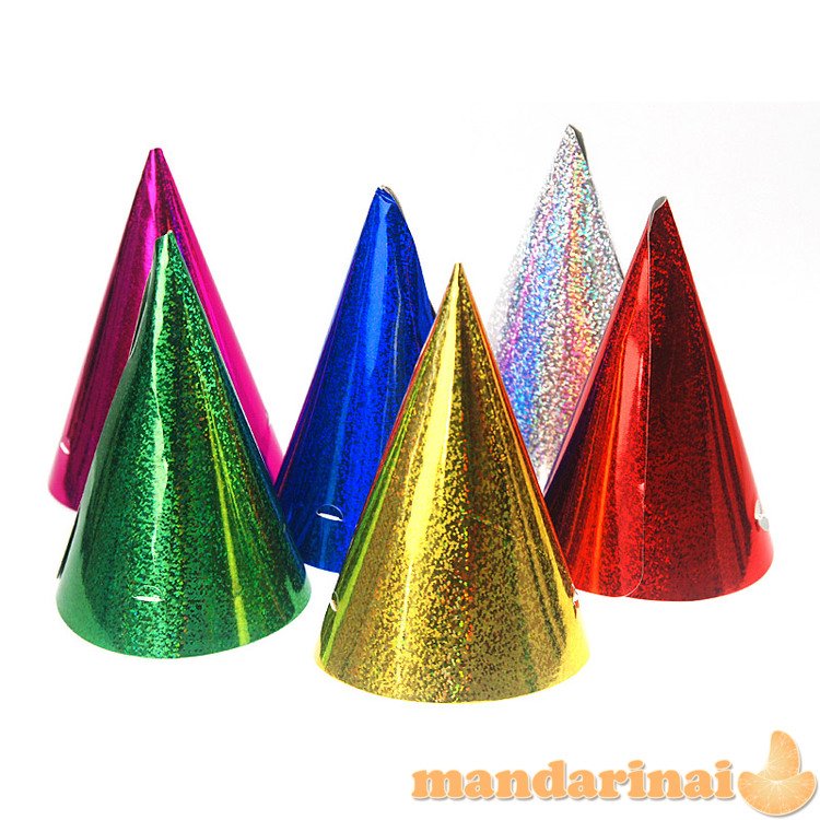 Holographic party hats, mix, 16cm (1 pkt / 120 pc.)