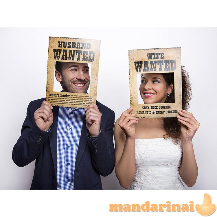 Funny boards Husband Wanted and Wife Wanted (1 pkt / 2 pc.)