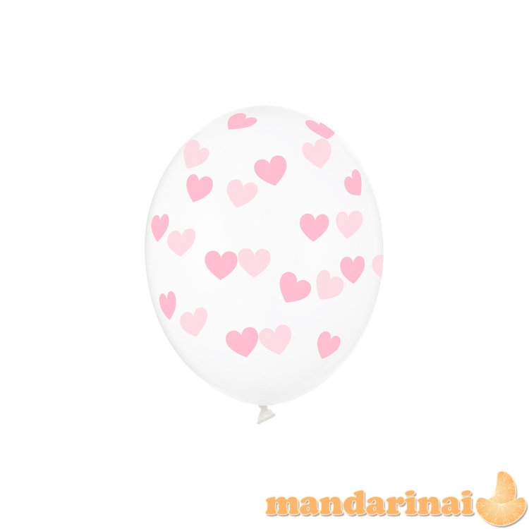 Balloons 30cm, Hearts, Crystal Clear (1 pkt / 50 pc.)