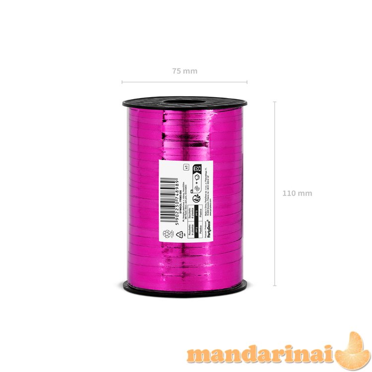 Plastic ribbon, dark pink, 5mm/225m