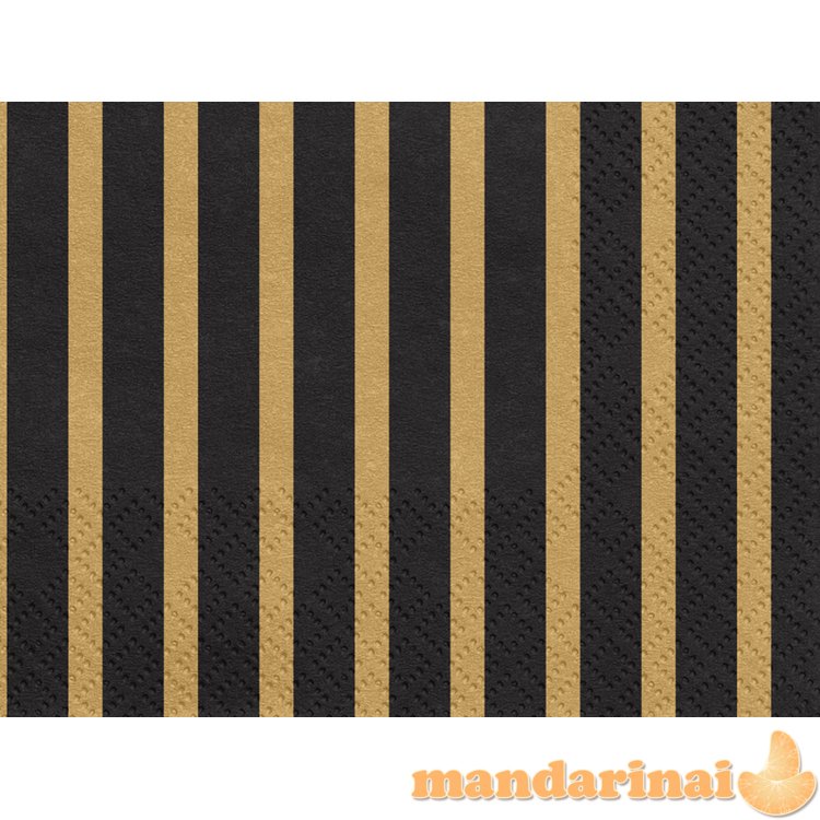 Napkins Stripes, 33x33cm, gold (1 pkt / 20 pc.)