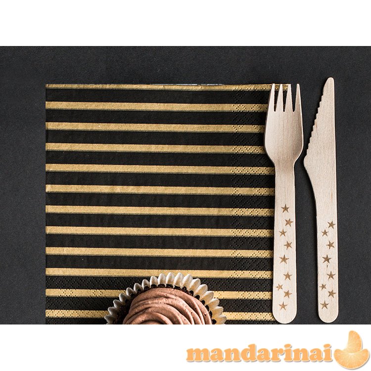 Napkins Stripes, 33x33cm, gold (1 pkt / 20 pc.)