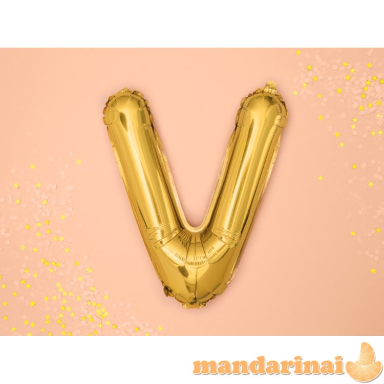 Foil Balloon Letter V , 35cm, gold