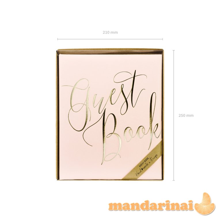 Guest Book, 20x24.5cm, powder pink, 22 pages