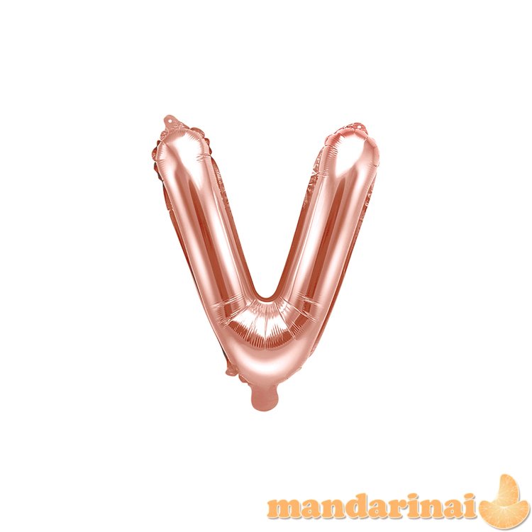 Foil Balloon Letter V , 35cm, rose gold