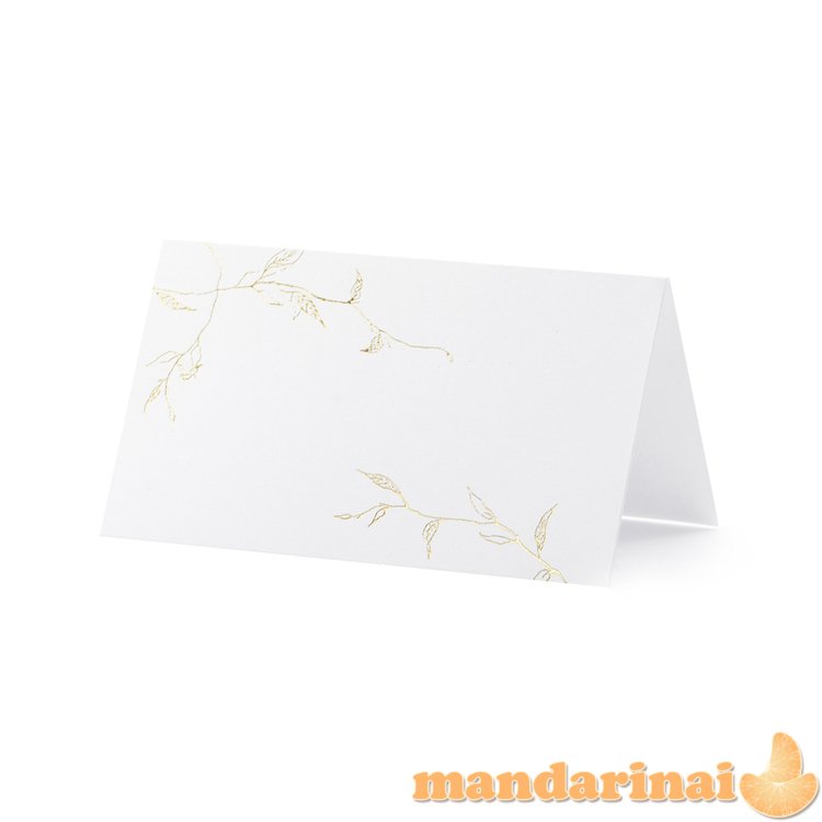 Place cards - Branches, gold, 9.5x5.5cm (1 pkt / 10 pc.)