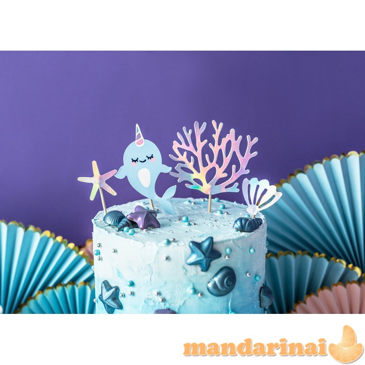 Toppers Narwhal, mix, 10-15.5cm (1 pkt / 4 pc.)