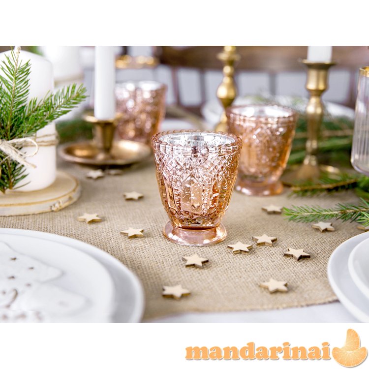 Candle holder, rose gold, 8cm (1 pkt / 4 pc.)