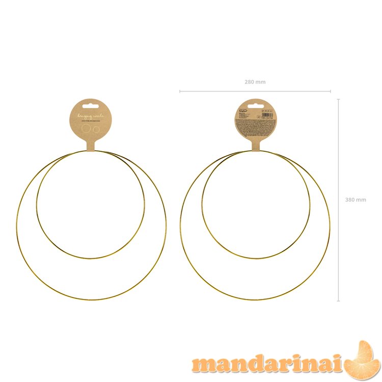 Metal hanging decorations Hoops, mix (1 pkt / 2 pc.)