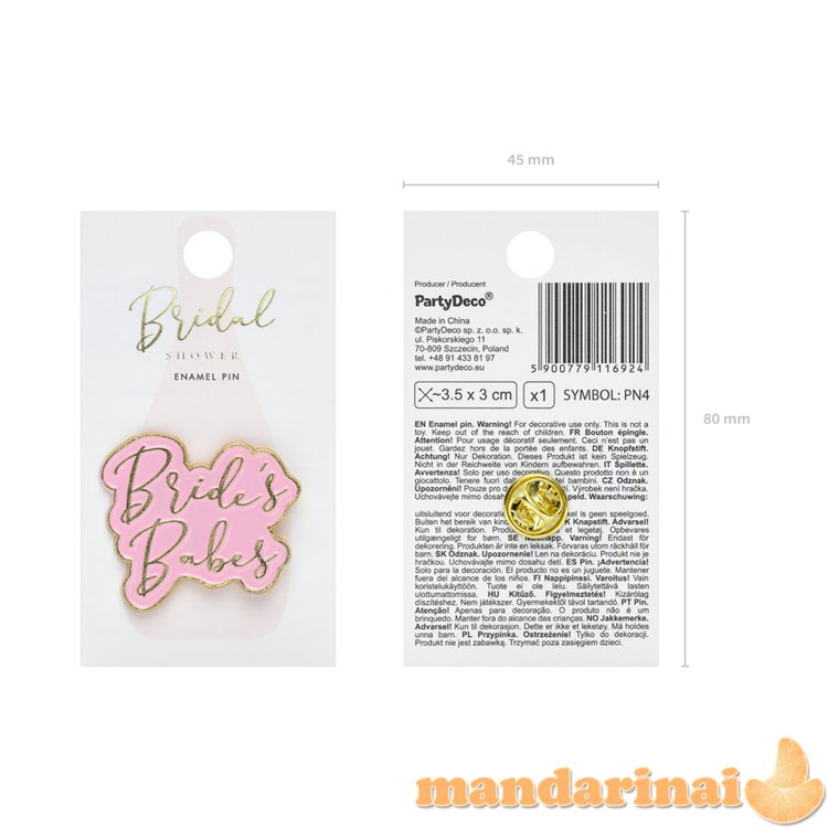 Enamel pin Bride s Babes, 3.5x3cm