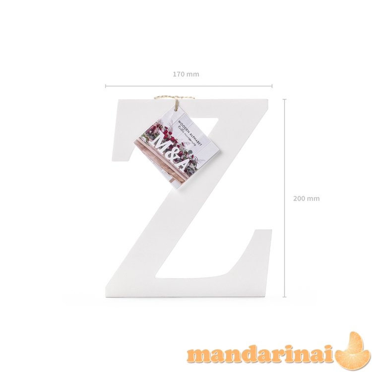 Wooden letter Z, white, 17x20cm