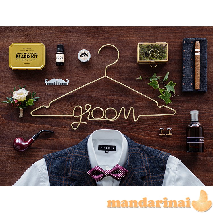 Metal hanger Groom, gold, 45x27cm