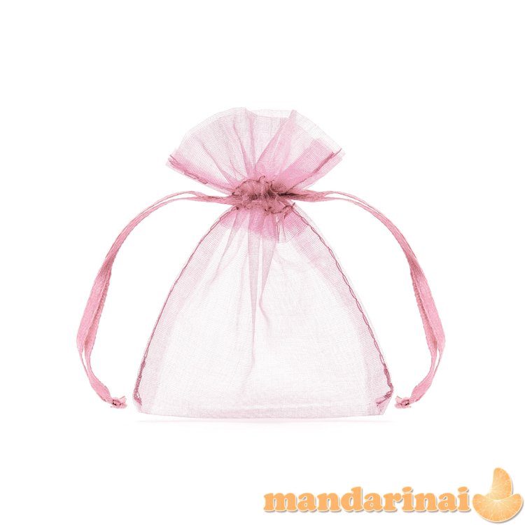 Organza pouches, pink, 10cm (1 pkt / 10 pc.)