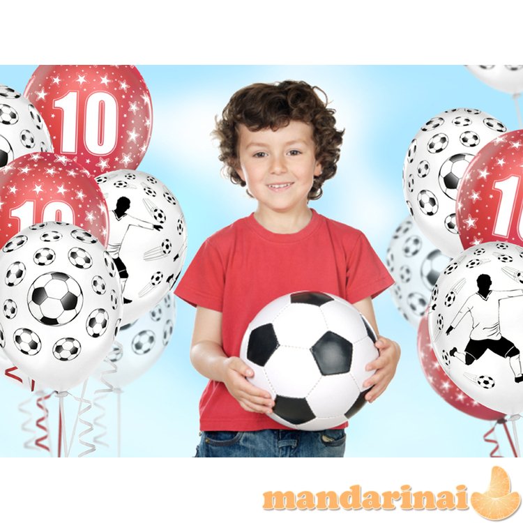 Balloons 30cm, Footballer and balls, Pastel Pure White (1 pkt / 50 pc.)