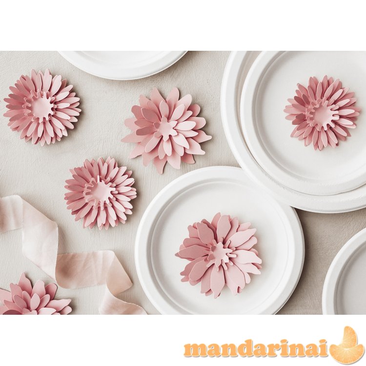 Paper decorations Flowers, powder pink (1 pkt / 3 pc.)