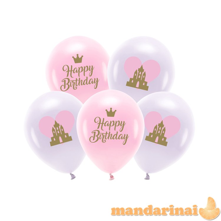 Eco Balloons 33 cm, Happy Birthday, mix (1 pkt / 5 pc.)