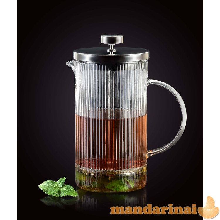 PETER Dzbanek z tłokiem french press paski 1000ml 10,5 x17xh20,5cm