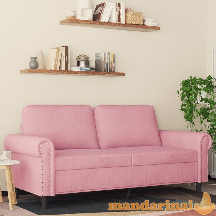 Dvivietė sofa, rožinės spalvos, 140cm, aksomas