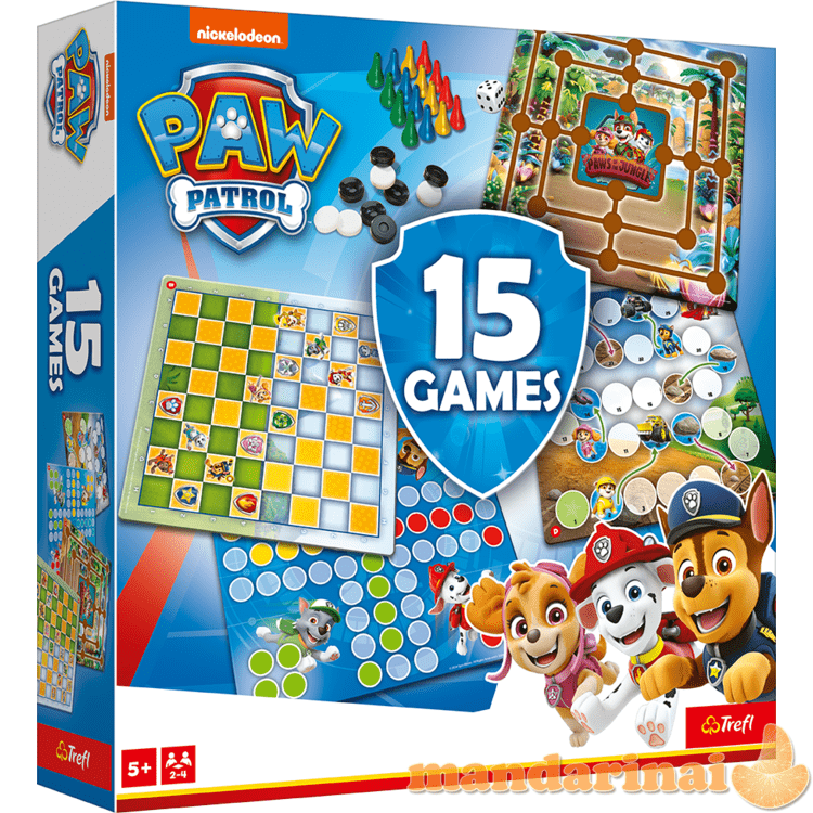 TREFL PAW PATROL 15 in 1 žaidimas „Šuniukai-patruliai“