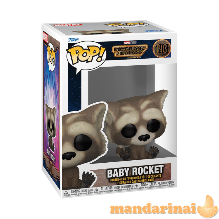 FUNKO POP! Vinilinė figūrėlė: Guardians of The Galaxy 3 - Baby Rocket, 7 cm