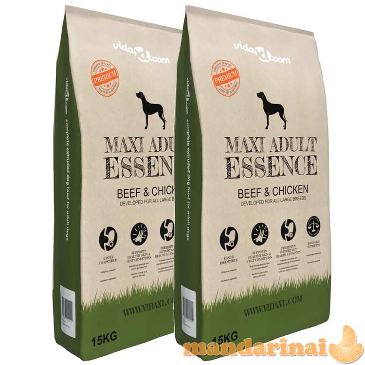 Sausas maist. šun., maxi adult essence beef&chicken, 2vnt.,30kg