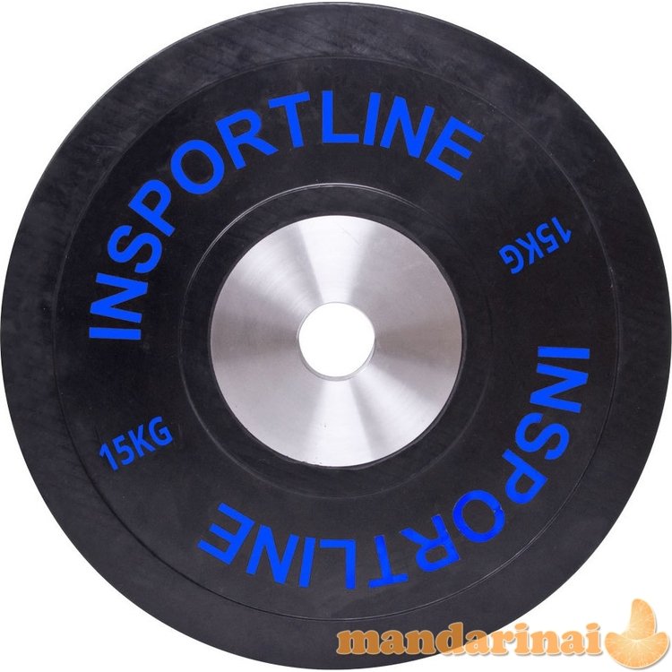 Olimpinis svoris tinkamas mėtymui 50mm inSPORTline BumperPlate 15kg