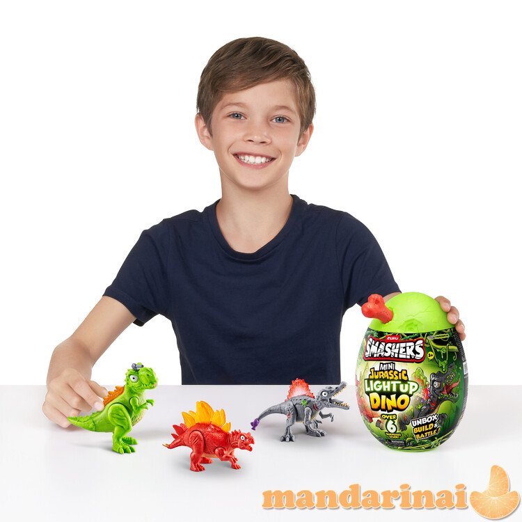 SMASHERS MINI JURASSIC kiaušinis su šviečiančiu dinozauru