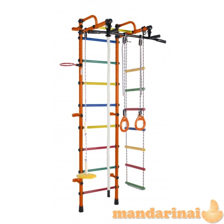 Sporto kompleksas (gimnastikos sienelė) RAINBOW PRO oranžinė-vaivorykštė, 226x52,5cm