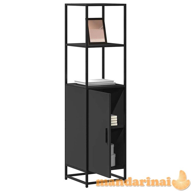 Highboard black 35,5x35x139 cm mediena ir metalas