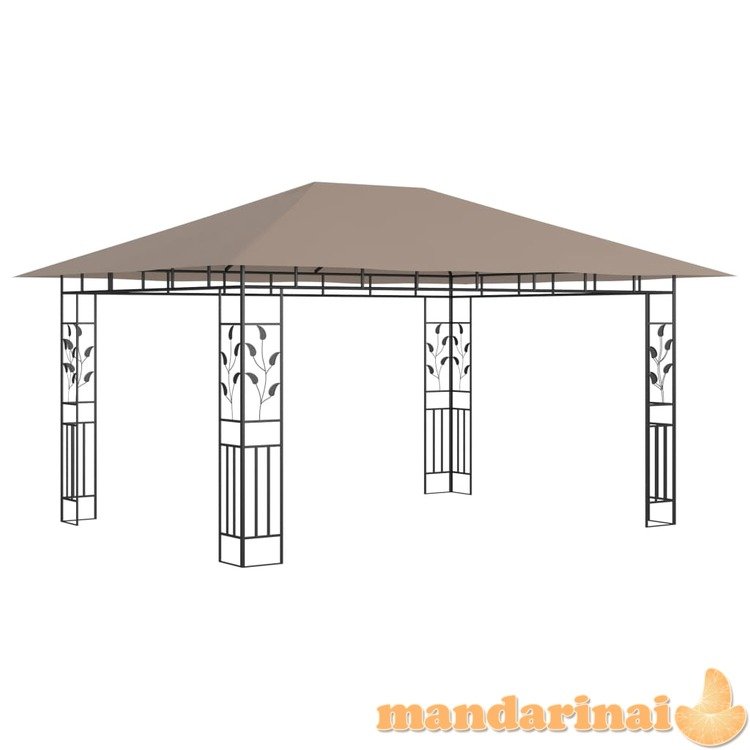 Pavėsinė su tinkleliu nuo uodų, taupe spalvos, 4x3x2,73m