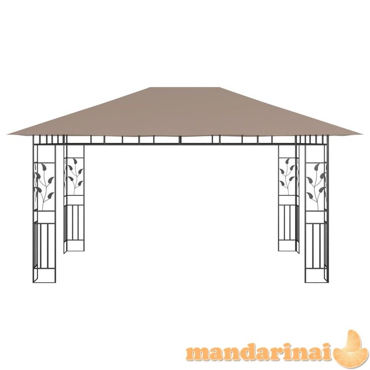 Pavėsinė su tinkleliu nuo uodų, taupe spalvos, 4x3x2,73m