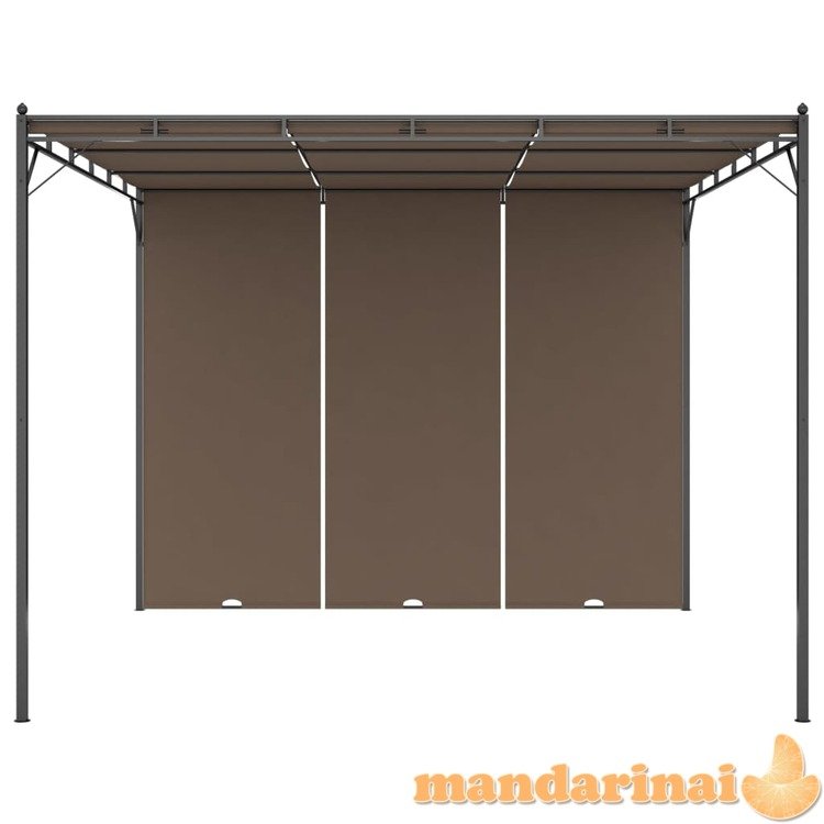 Sodo pavėsinė su šonine užuolaida, taupe spalvos, 3x3x2,25m