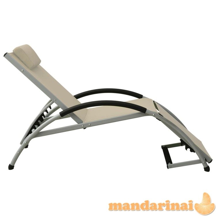 310530  sun lounger with pillow textilene cream