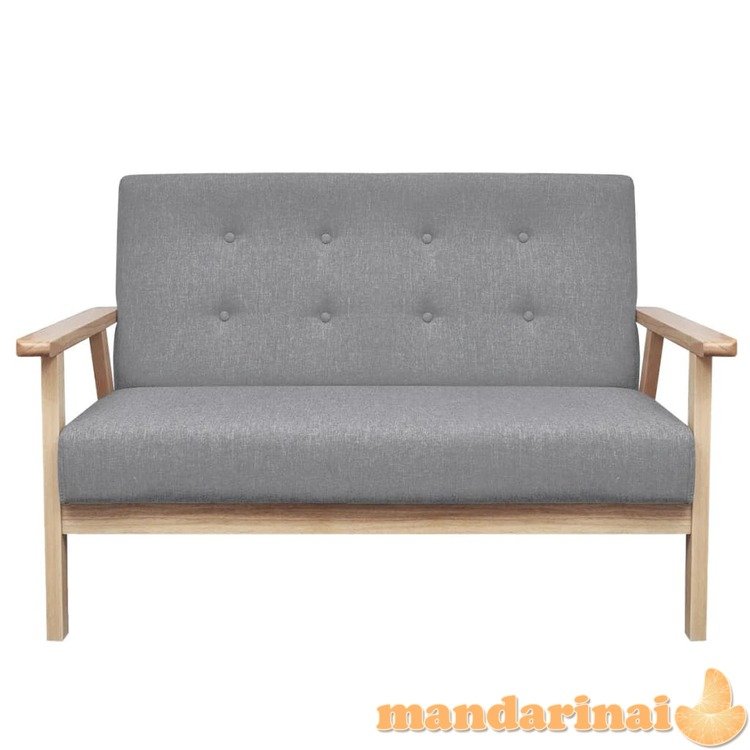 Dvivietė sofa, šviesiai pilkos spalvos, audinys