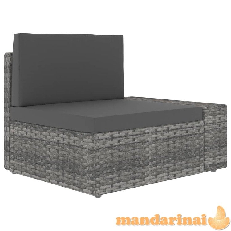 Modulinė dvivietė sofa, pilkos spalvos, poliratanas