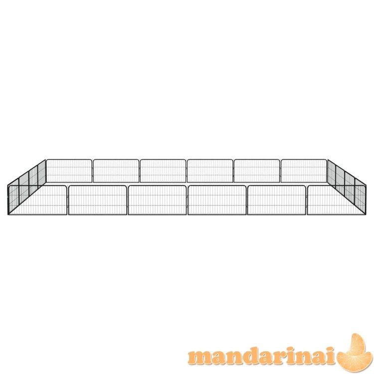 Šunų aptvaras, 20 segmentų, juodas, 100x50cm, plienas
